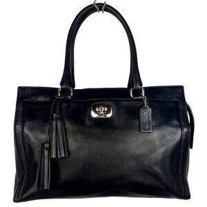 Coach Black Leather Lg Legacy Chelsea Carryall Satchel W Tassels & Hangtag 25365